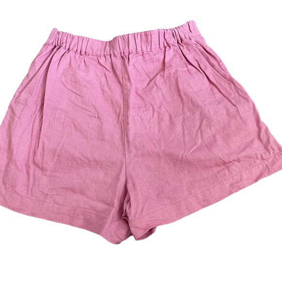 Madewell Pull-On Shorts in 100% Linen, pink, size medium - Picture 2 of 3